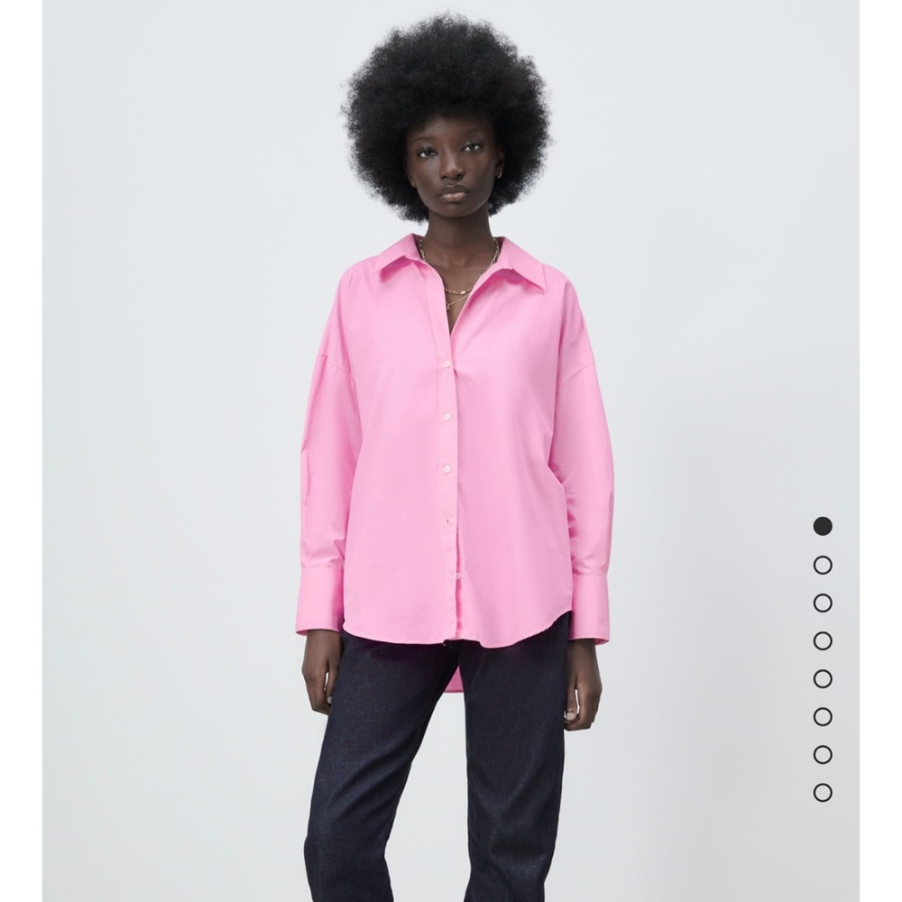 Zara Poplin Pink Shirt S